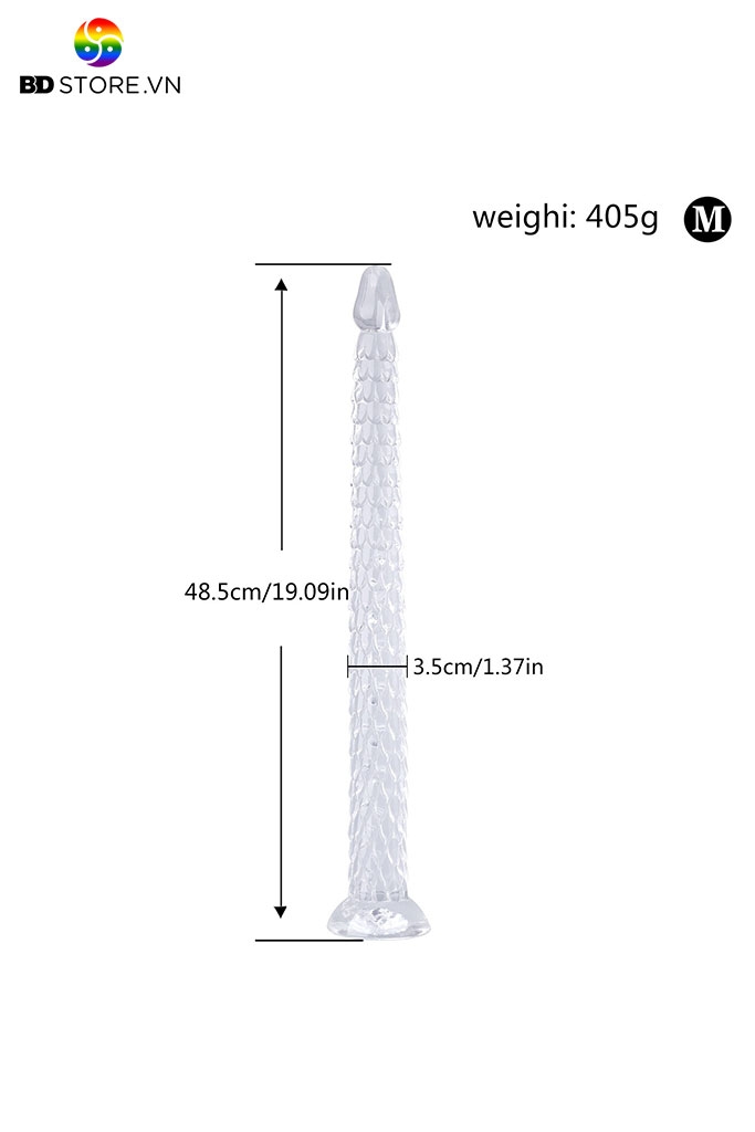 BDT3017 - Cu giả trong suốt hình vảy cá và đế dính tường và 3 size