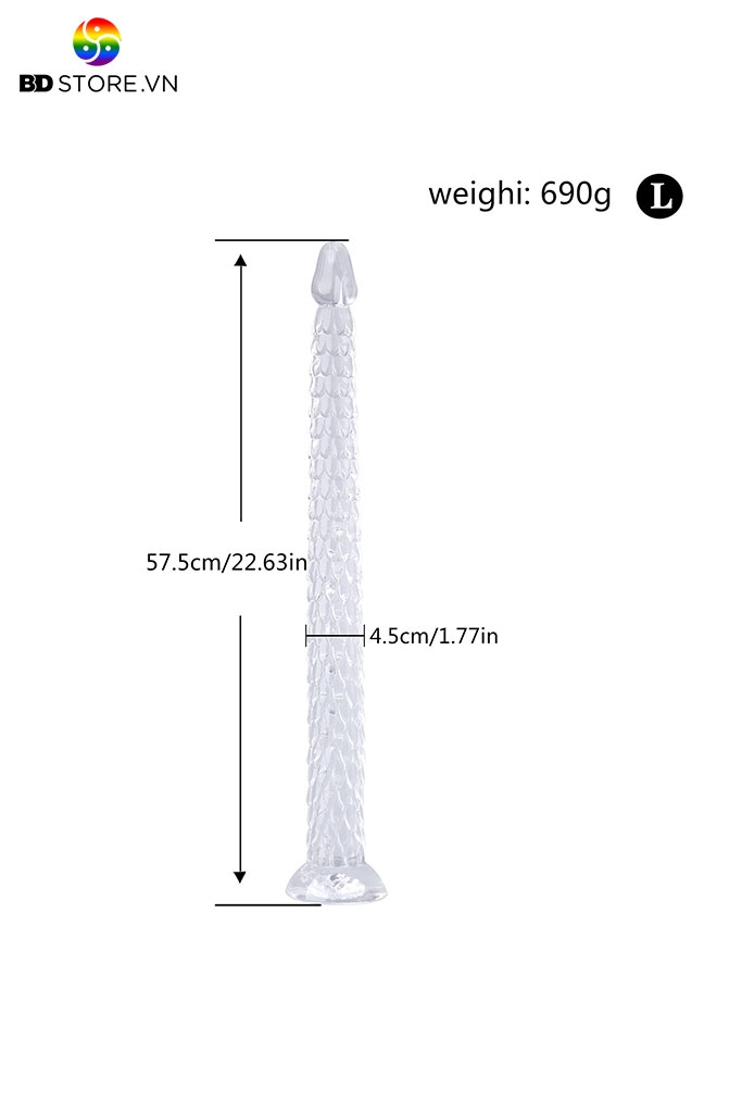 BDT3017 - Cu giả trong suốt hình vảy cá và đế dính tường và 3 size