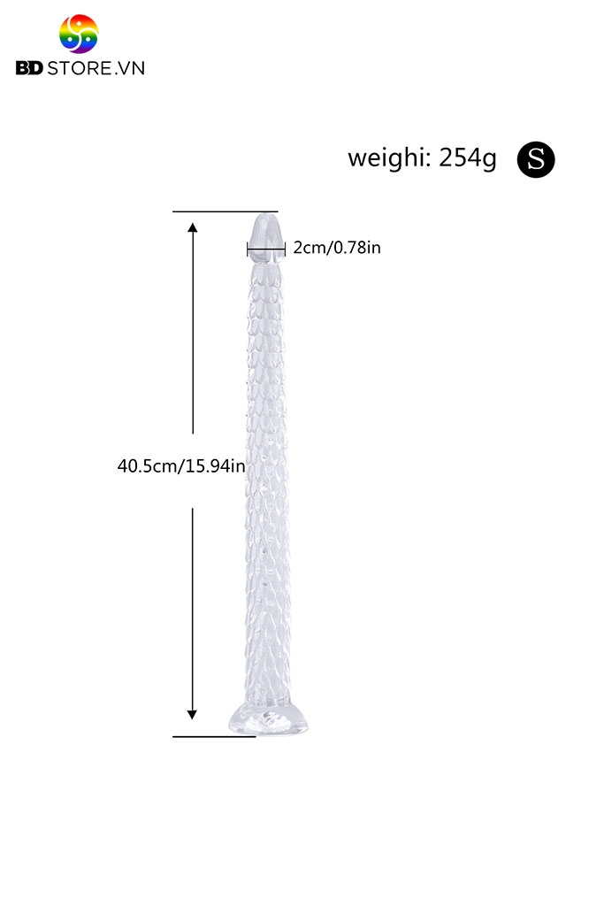 BDT3017 - Cu giả trong suốt hình vảy cá và đế dính tường và 3 size