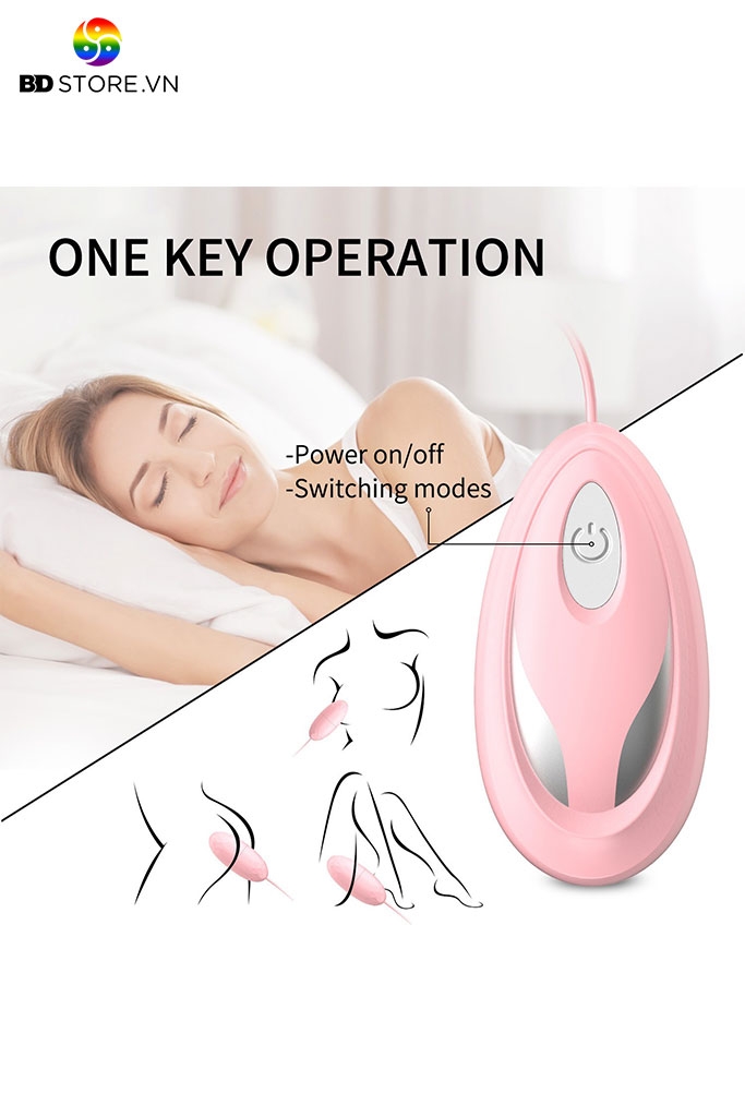 BDT3063 - Trứng rung giả rẻ nhỏ có dây và 10 tần số chất liệu nhựa