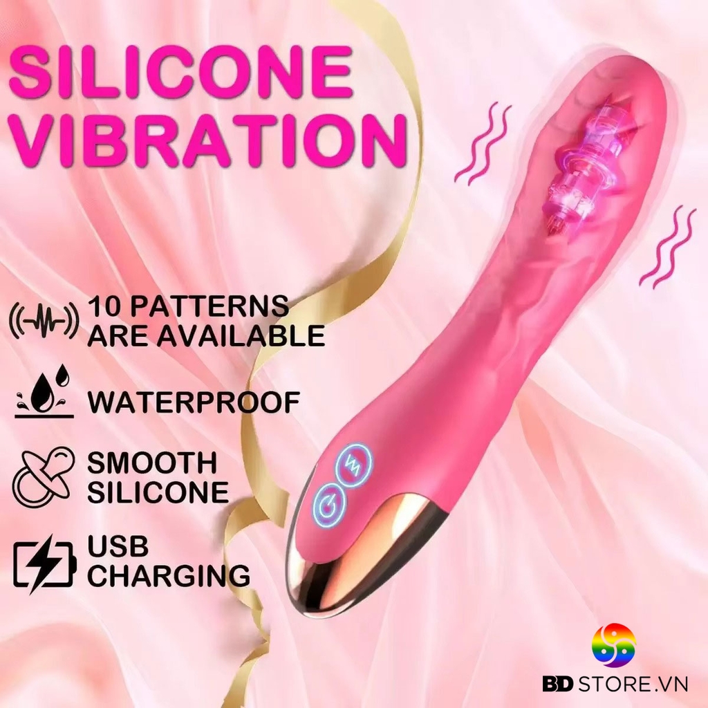 BDT3106 - Cu giả mini có 10 chế độ rung chất liệu silicon mềm dài 19.5cm
