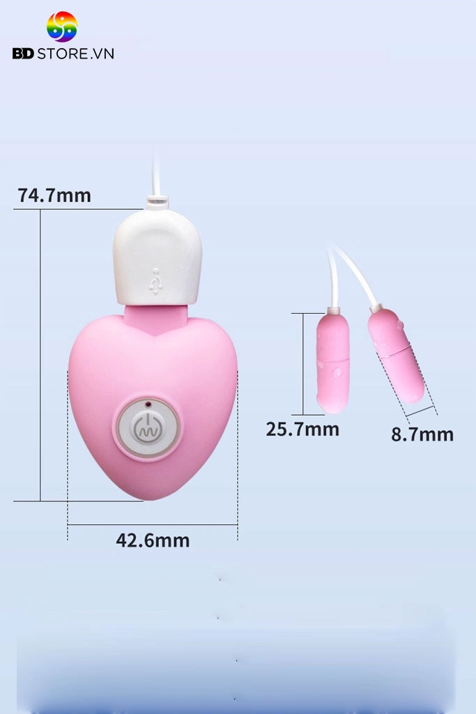 BDT3131 - Trứng rung mini 2 đầu có 10 tần số bằng silicon dài 25.7cm