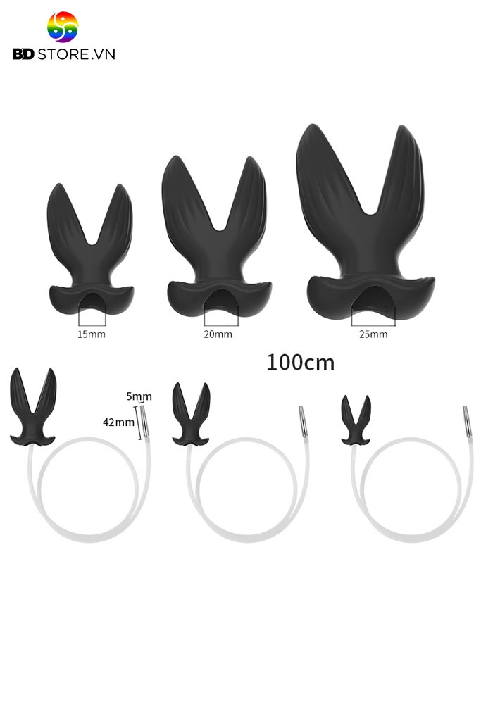 BDT3214 - Đồ chơi niệu đạo sounding silicon với plug hình cánh hoa có 3 size