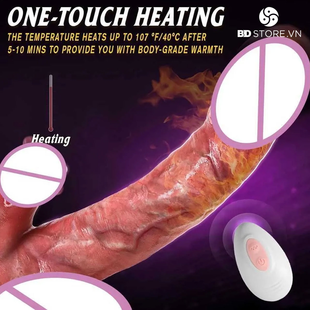 BDT3345 - Cu giả tự động rung thụt xoay có nhánh lưỡi liếm điều khiển từ xa