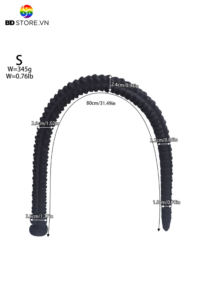 BDT3473 - Long anal siêu dài bề mặt nếp gờ vảy gai nhỏ đan xen đế gắn tường