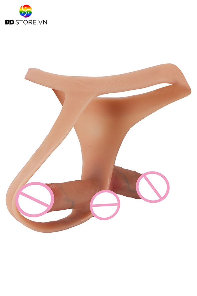 BDT3479 - Dương vật giả 2 đầu có quần tam giác lọt khe dài 12.5cm
