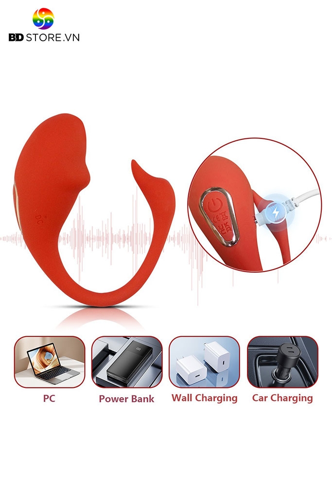 BDT3614 - Trứng rung không dây 2 đầu ngụy trang con thiên xa và sạc điện