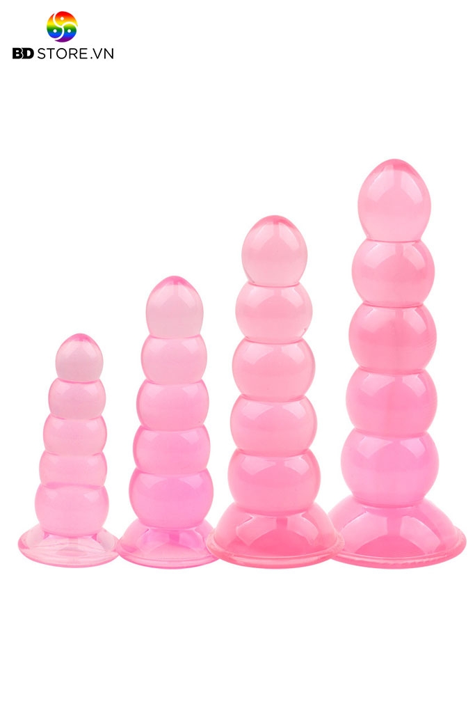 BDT3774 - Anal ball chuỗi hạt phình nở đa tầng silicon mềm dẻo có 4 size