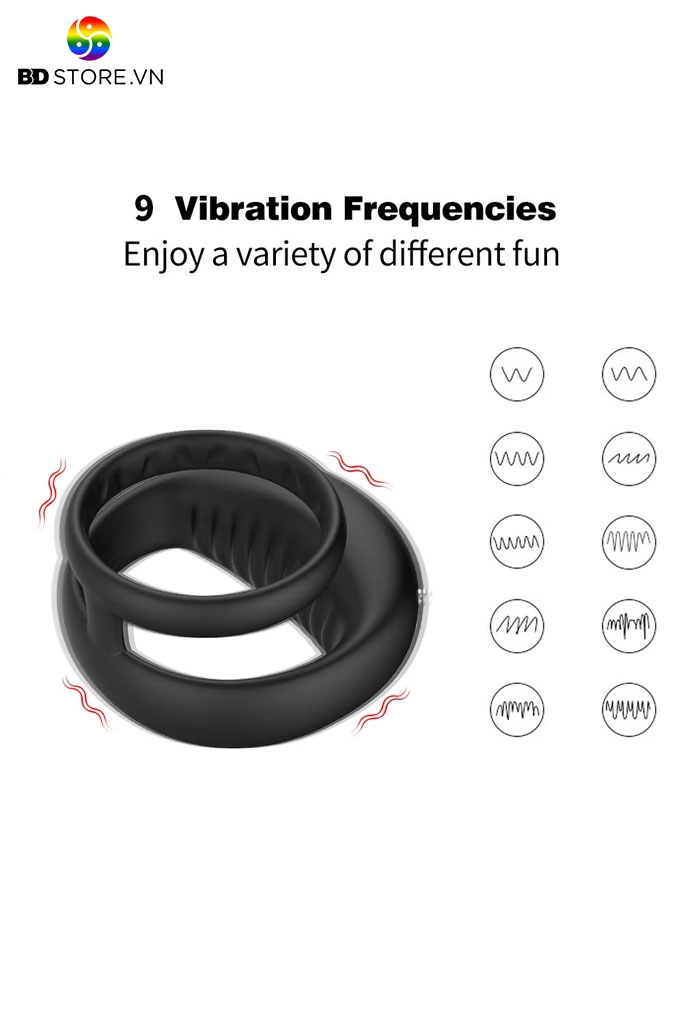 BDT3801 - Vòng rung tình yêu silicon điều khiển APP và 10 tần số