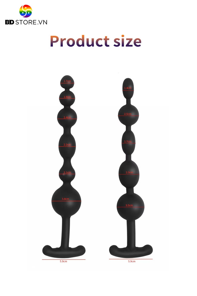 BDT3830 - Chuỗi hạt anal ball có 7 tầng tăng kích thước đế mỏ neo cong