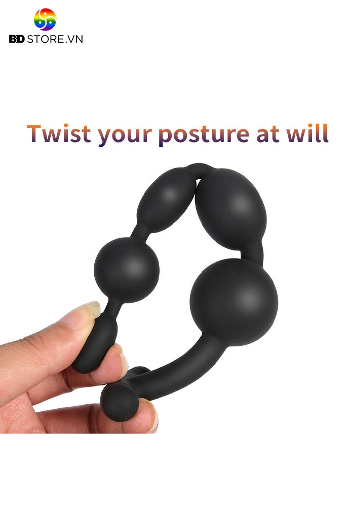 BDT3830 - Chuỗi hạt anal ball có 7 tầng tăng kích thước đế mỏ neo cong