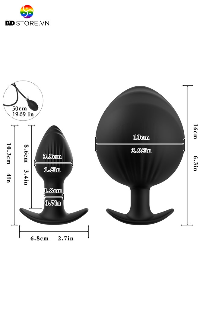 SMT3950 - Anal pump bên trong có 3 hạt bi lăn inox chất liệu silicon mềm