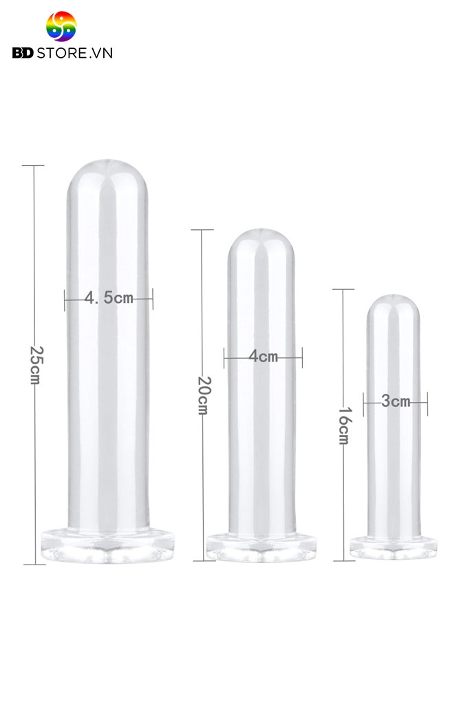 SMT4000 - Long anal silicon trong suốt đế gắn tường có 3 kích cỡ