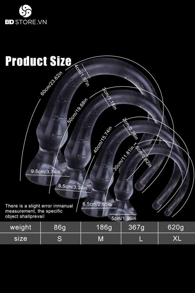 BDT4001 - Long anal có vạch chia kích thước và chân đế gắn tường