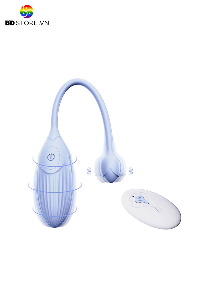 BDT4115 - Trứng rung hai đầu điều khiển từ xa mix nụ hoa có 10 chế độ