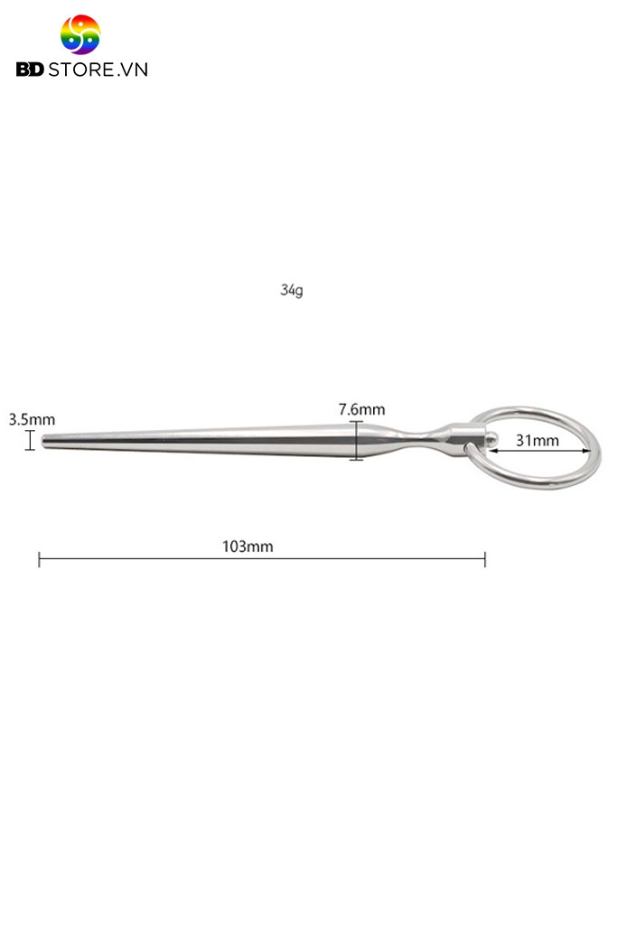 BDT422 - Dụng cụ nong niệu đạo inox dạng thẳng thuôn nhọn dài 103mm