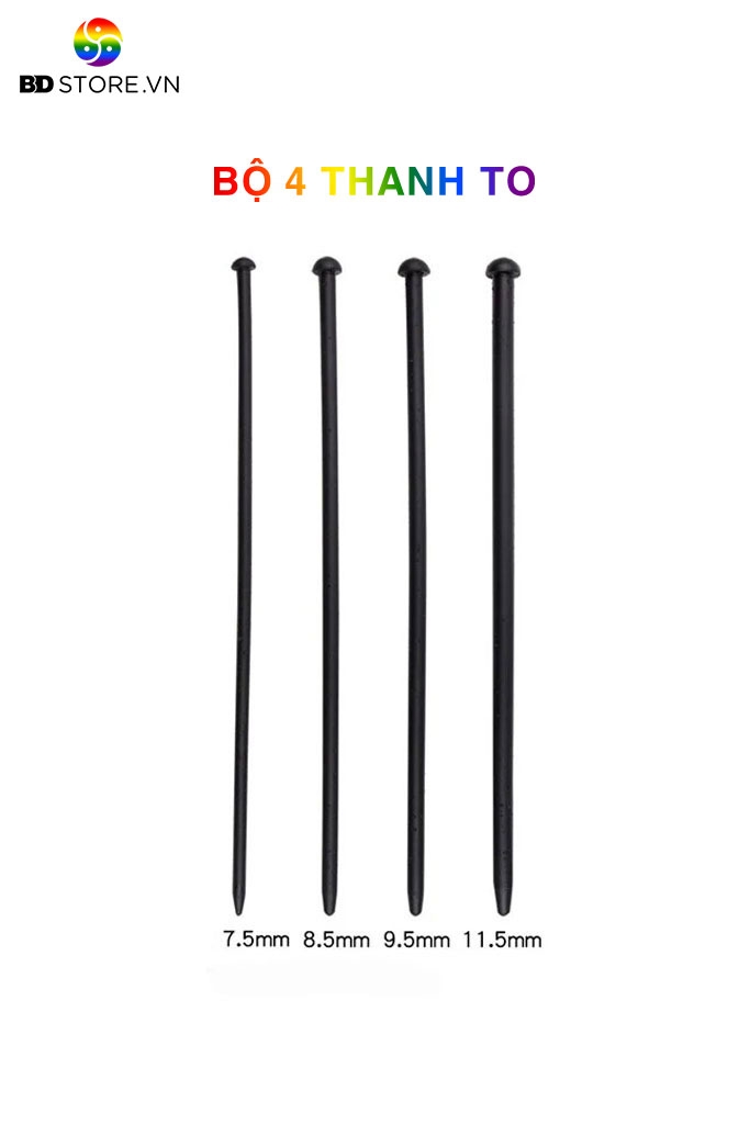 BDT423 - Combo 4 sounding silicon mềm thông lỗ tiểu thanh xoắn ốc