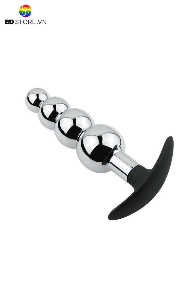 BDT4273 - Anal bead chuỗi hạt 4 tầng kim loại xếp tầng tăng dần đế silicon