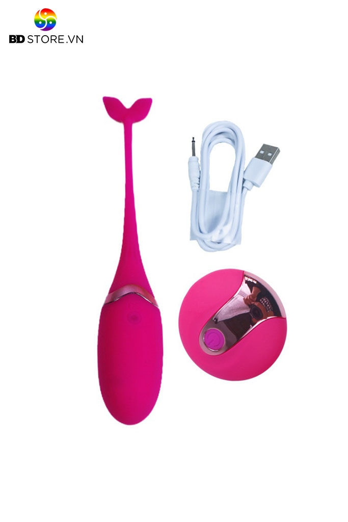 BDT4309 - Trứng rung hình con cá voi điều khiển từ xa và sạc điện dài 15cm