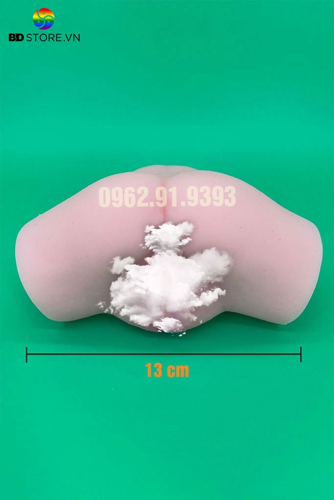 BDT441 - Mông giả nguyên khối silicon mềm trong có rãnh và hạt nổi