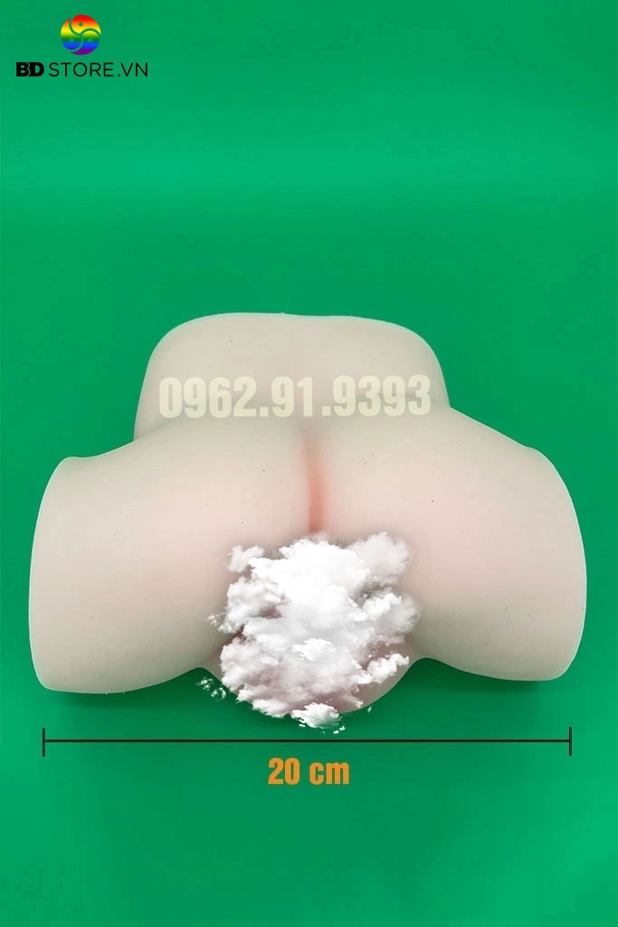BDT441 - Mông giả nguyên khối silicon mềm trong có rãnh và hạt nổi