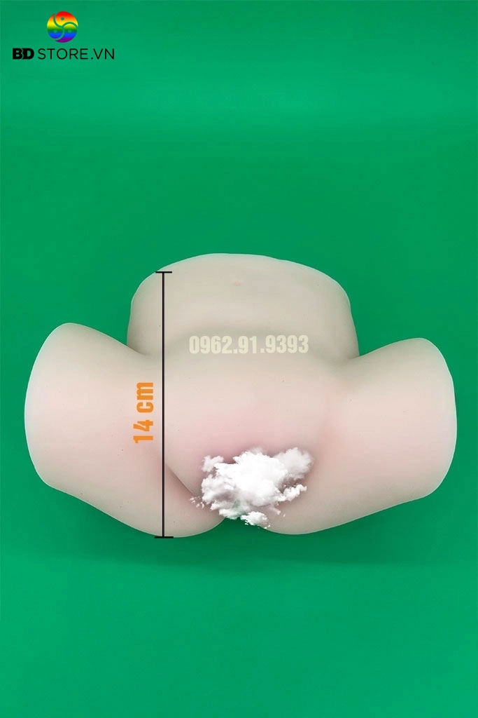 BDT441 - Mông giả nguyên khối silicon mềm trong có rãnh và hạt nổi