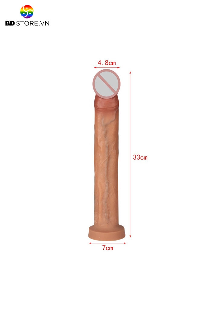 BDT4508 - Dương vật giả siêu dài dính tường bằng silicon có gân xanh nổi