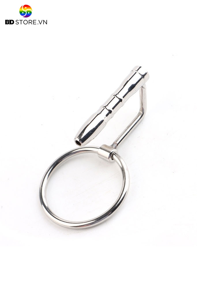 BDT463 - Dụng cụ thông niệu đạo nam sounding inox có lỗ gắn vòng đeo
