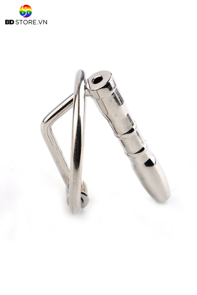BDT463 - Dụng cụ thông niệu đạo nam sounding inox có lỗ gắn vòng đeo