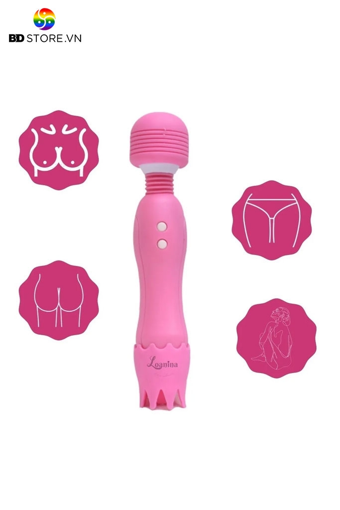 BDT467 - Chày rung silicon vương miện có lưỡi liếm dài 17cm