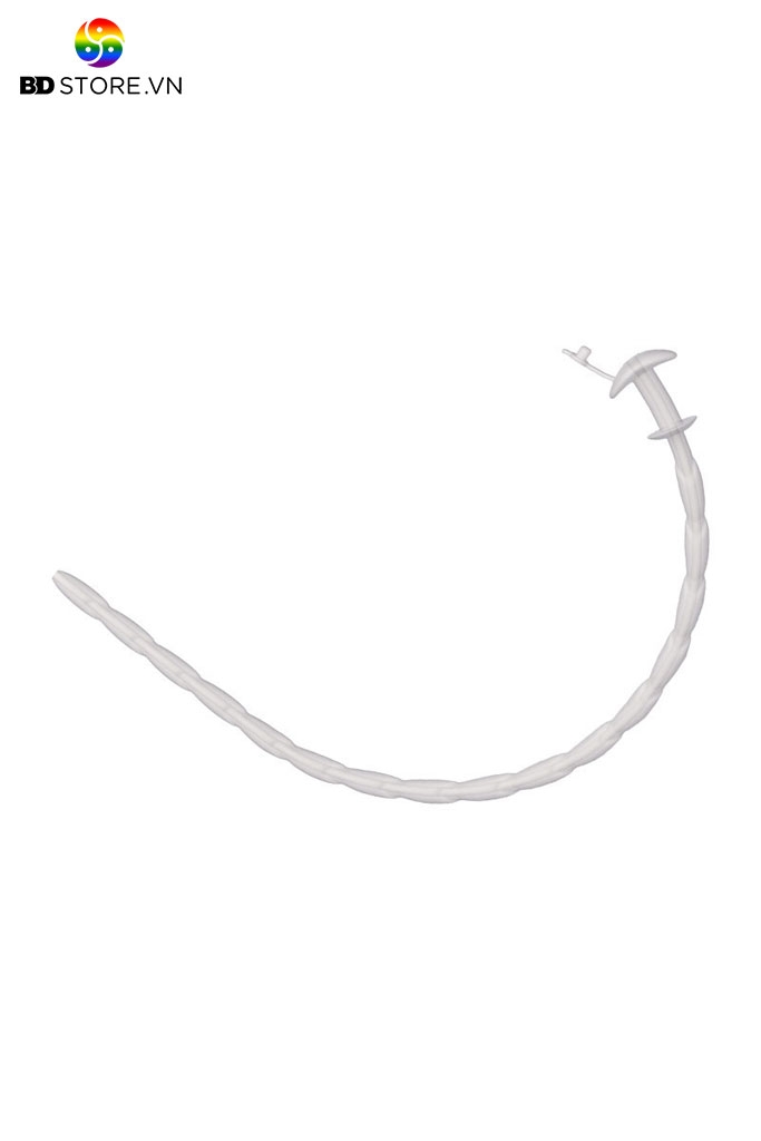 BDT4686 - Đồ chơi niệu đạo sounding silicon xoắn ốc phần đấu khóa T dài 245mm