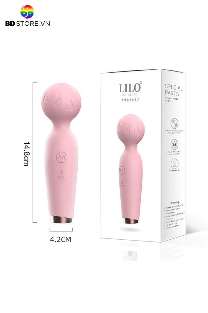 BDT469 - Chày rung sạc điện có 10 tần số xoay 360 độ dài 10cm