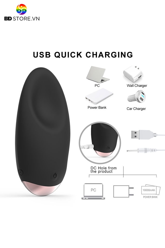 BDT4883 - Trứng rung cỡ nhỏ chất liệu silicon không dây có 10 chế độ dài 115mm