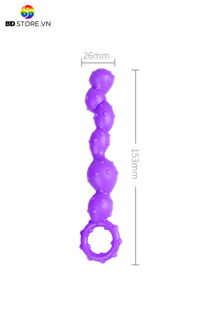 BDT4926 - Anal ball chuỗi hạt xoắn ốc phủ gai nổi và vòng kéo an toàn
