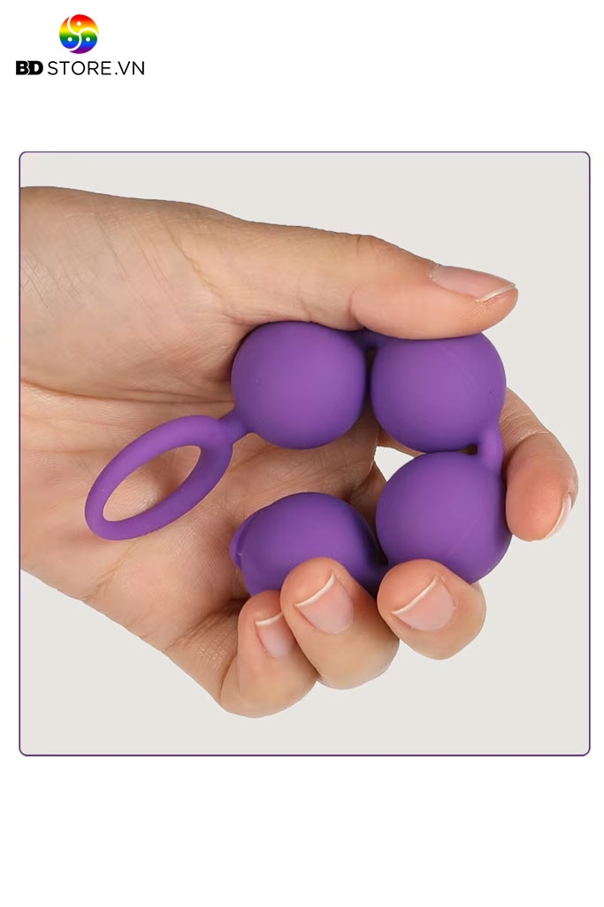 BDT4931 - Anal bead 5 tầng hạt tròn đồng đều mix vòng quai kéo giật