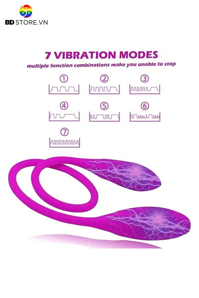 BDT553 - Trứng rung 2 đầu sạc điện có gai dài 60cm và 12 chế độ