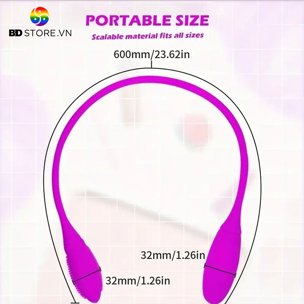 BDT553 - Trứng rung 2 đầu sạc điện có gai dài 60cm và 12 chế độ