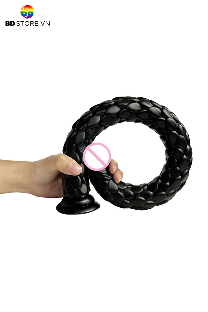 BDT693 - Long anal probe vân vảy rồng nổi 3D đế dính tường dài 47cm