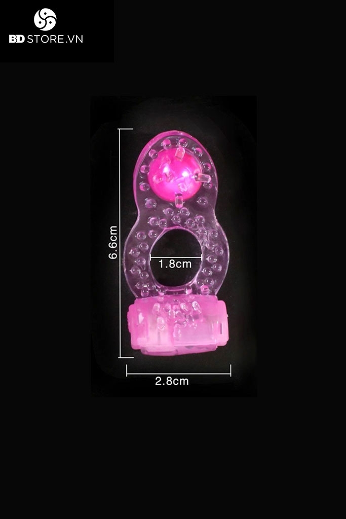 BDT785 - Vòng đeo gốc dương vật silicon mềm có rung giá rẻ dài 3.7cm