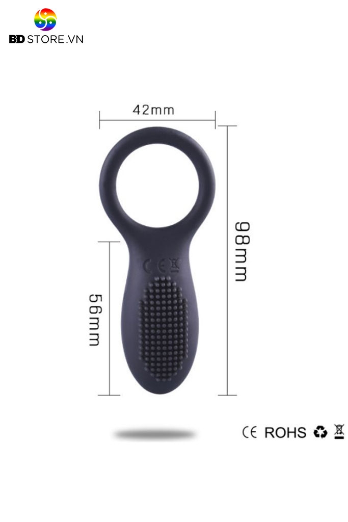 BDT787 - Vòng rung đeo cu silicon có gai mềm điều khiển từ xa sạc điện