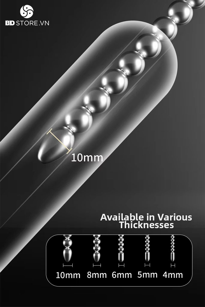 BDT839 - Dụng cụ sounding inox thiết kế chuỗi bi liền mix vòng đeo dài 275mm