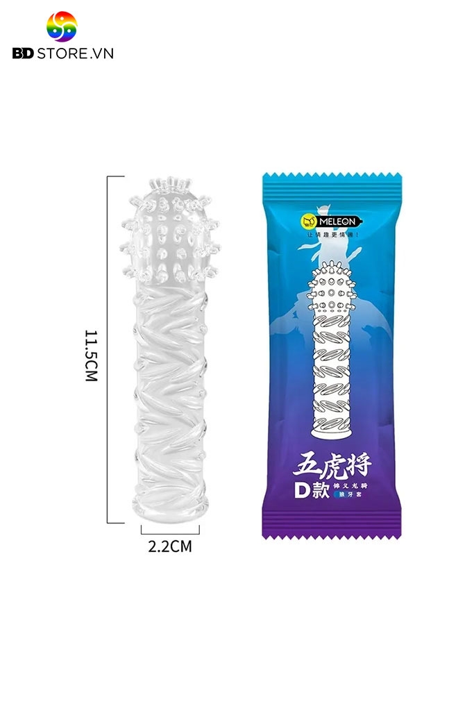 BDT884 - Bao cao su có gai mềm trong suốt dài 11.5cm độ co giãn tốt