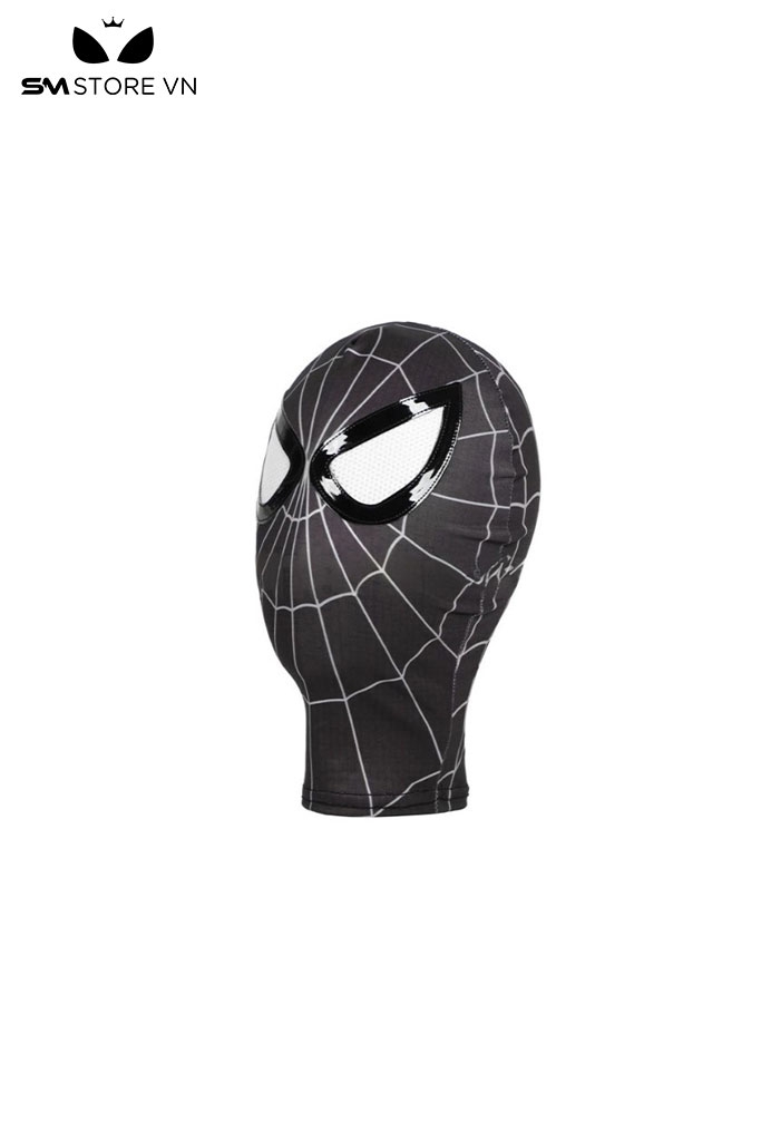 SMP100 - mũ spider man đen, đỏ thiết kế khóa kéo và chùm đầu