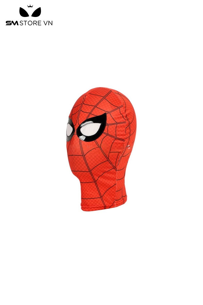 SMP100 - mũ spider man đen, đỏ thiết kế khóa kéo và chùm đầu