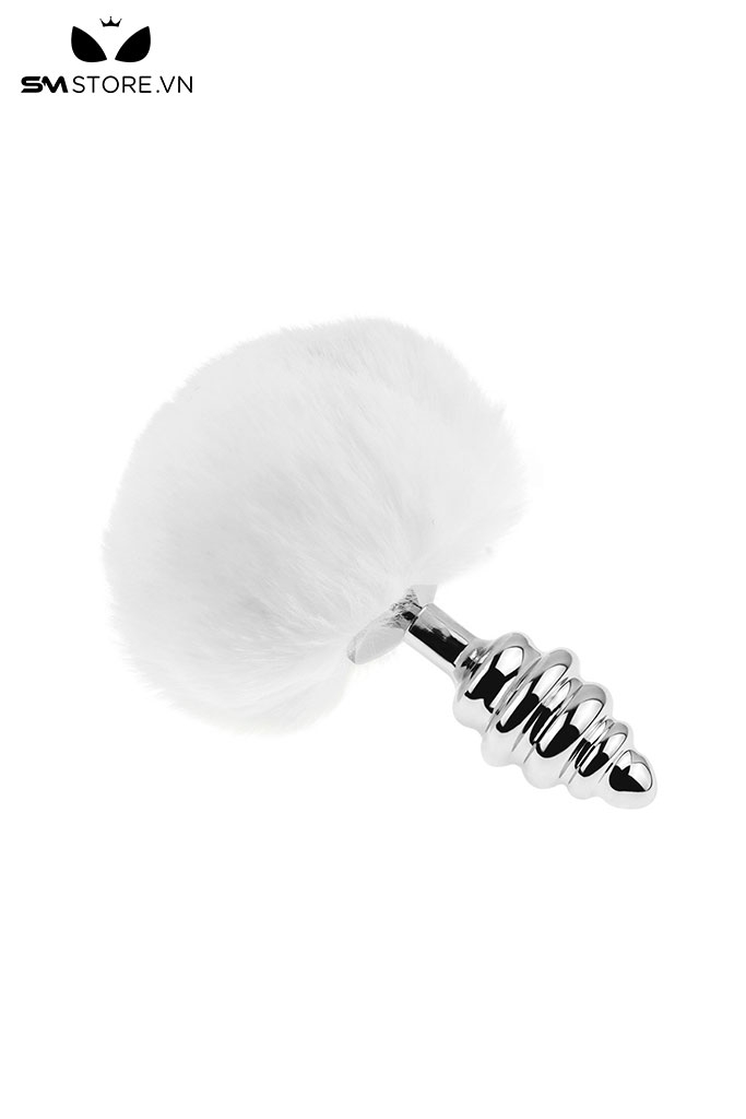 SMT052 - butt plug cosplay đuôi thỏ với phích cắm xoắn ốc 5 tầng