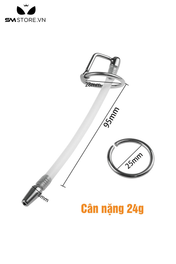 BDT169 - Ống sounding niệu đạo silicon mềm thông tiểu dài 95mm