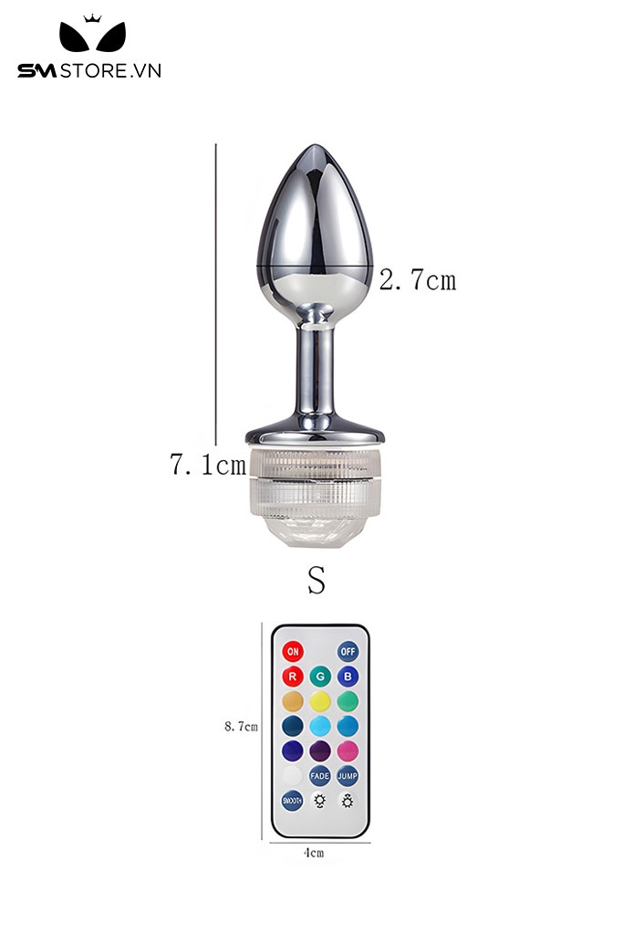 SMT201 - butt plug gắn đèn điều khiển từ xa phích cắm hình thoi 7cm