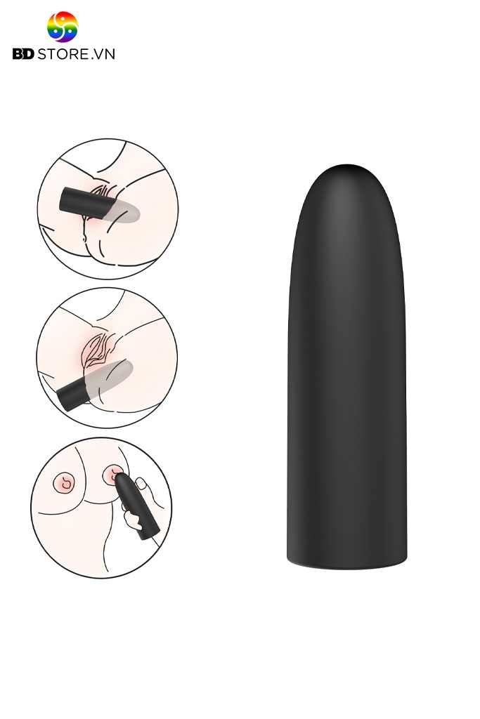BDT2086 - Trứng rung mini sạc điện có 10 tần số chống nước dài 7.5cm