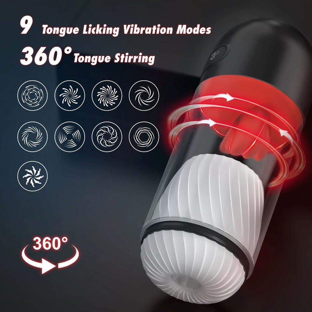 SMT2992 - Cốc thủ dâm tự động rung xoay có 9 tần số và lưỡi liếm
