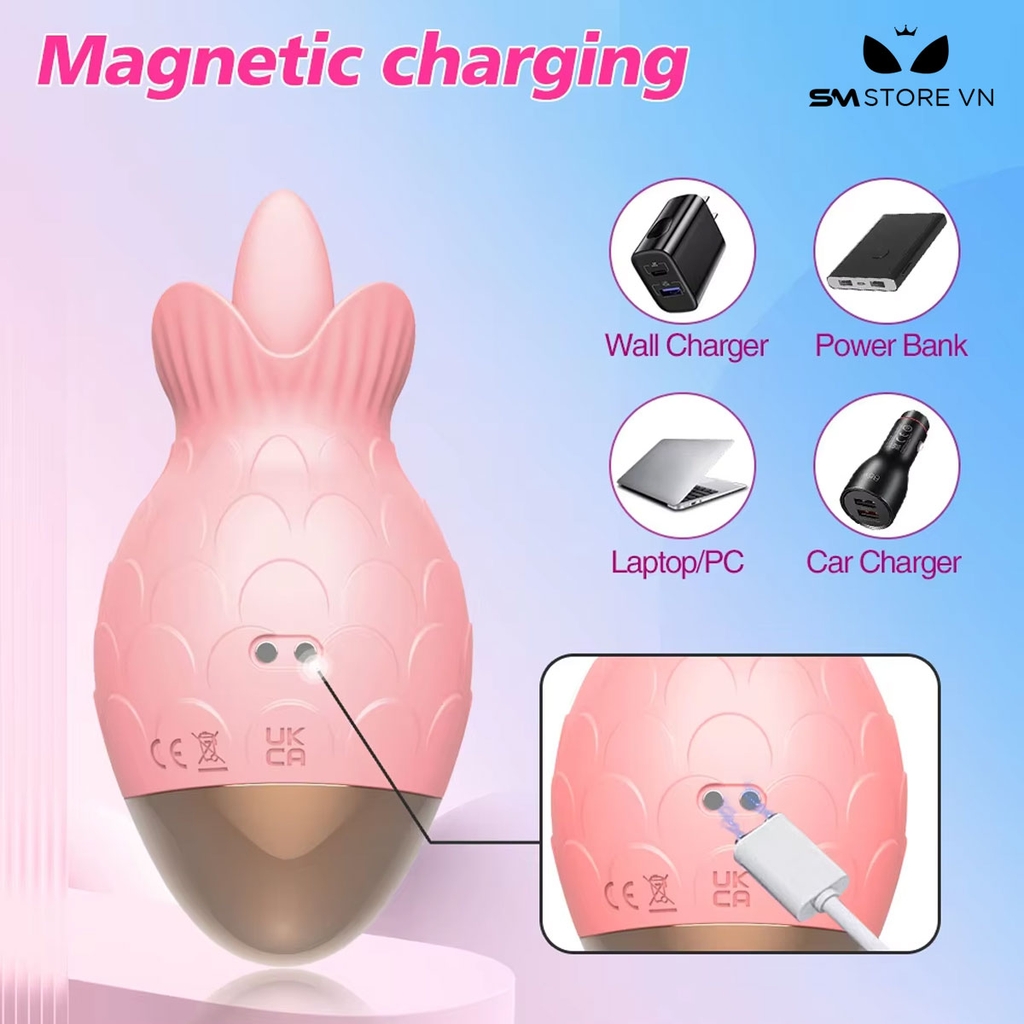 SMT3384 - Lưỡi liếm mix máy hút âm đạo có 7 chế độ dài 109mm